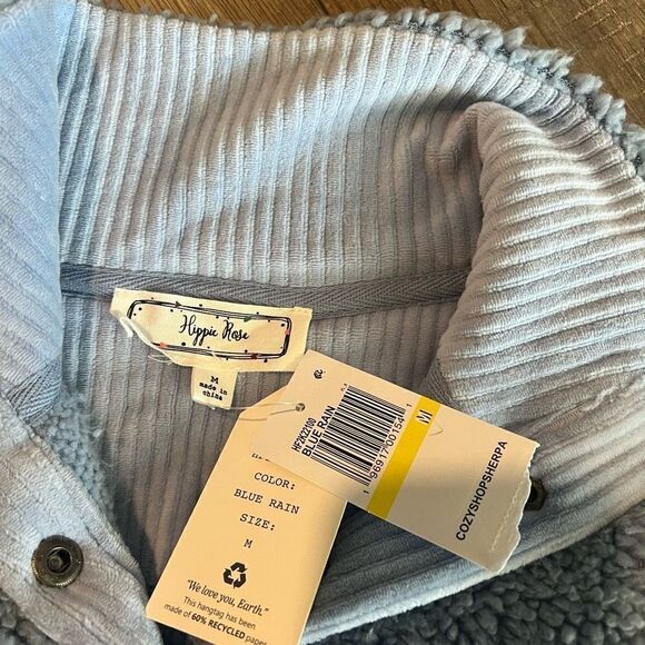 Hippie rose blue crop sweater size m - Picture 5 of 6